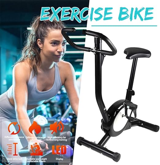 Foldable Silent Indoor Fitness Bike with LCD Display & Comfy Seat
