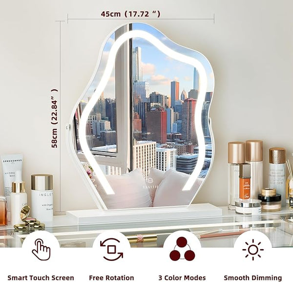 Cloud-Shaped LED Makeup Mirror